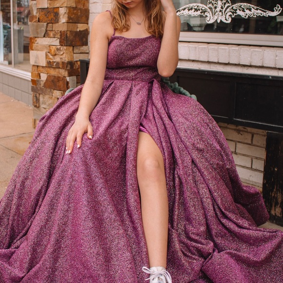 Purple Sparkly Prom Dress - Picture 3 of 3